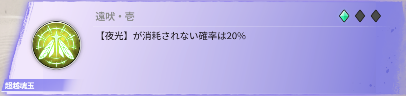 【夜光】が消耗されない確率は20%