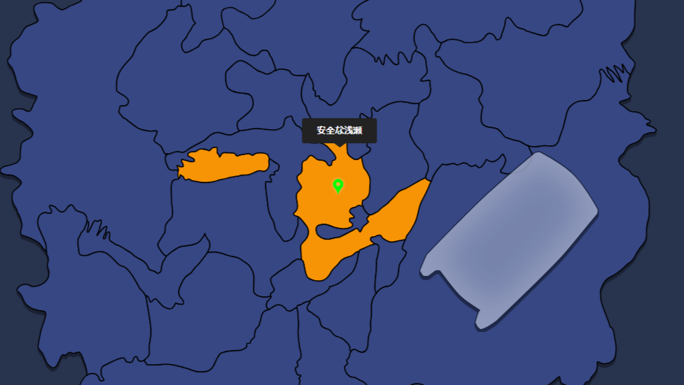 浅瀬珊瑚礁位の位置